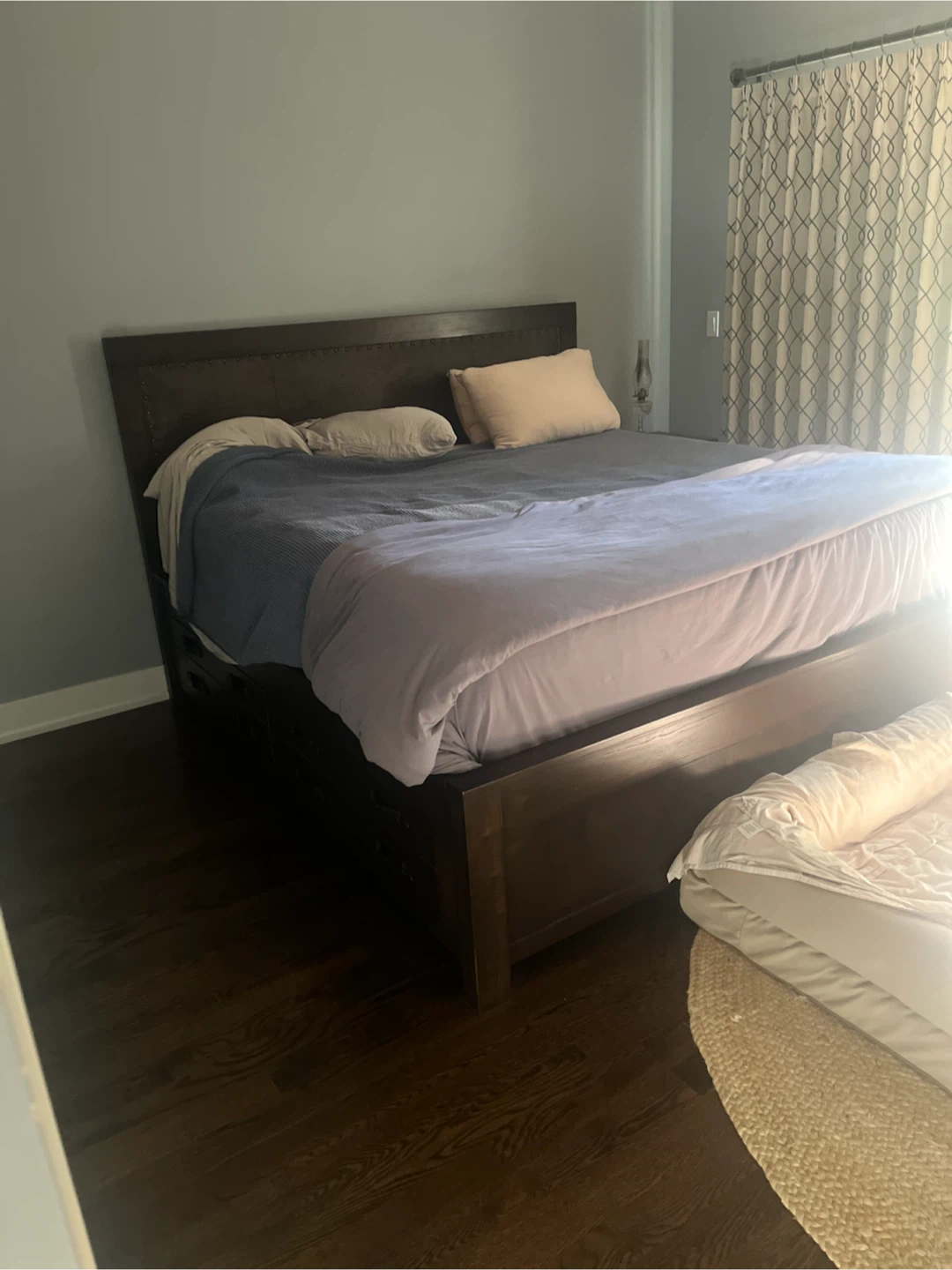 Dark Wood King Bed Frame