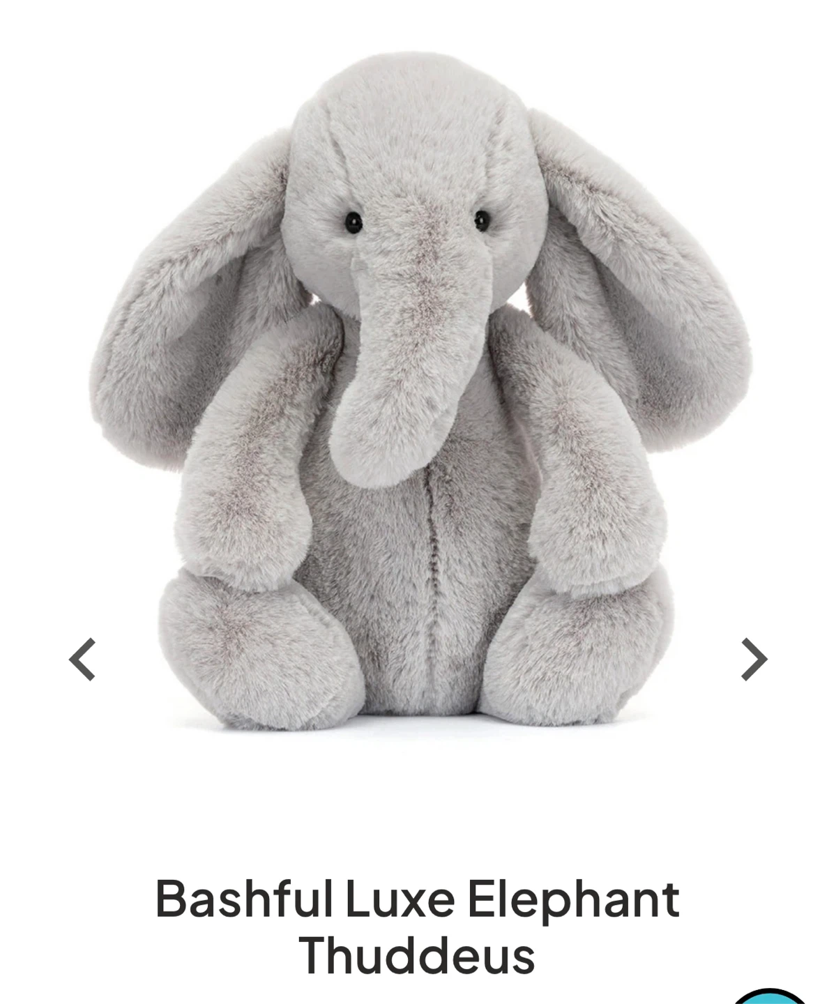 Jellycat Bashful Luxe Elephant Thuddeus - photo 2