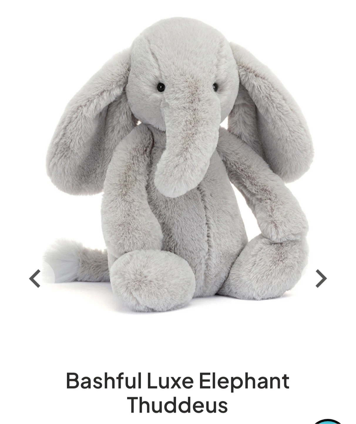 Jellycat Bashful Luxe Elephant Thuddeus - photo 3