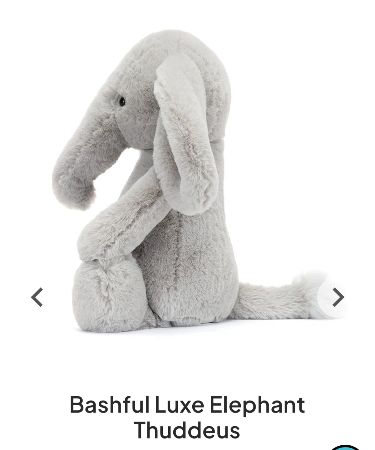 Jellycat Bashful Luxe Elephant Thuddeus - photo 4