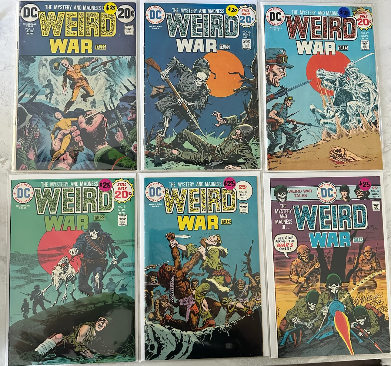Run of DC Weird War Tales Comic Books (Check Photos for Prices)