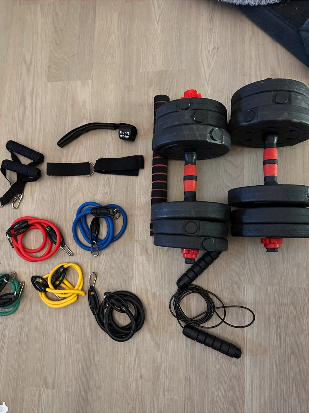 Home Gym Resistance Band and Dumbbell Set