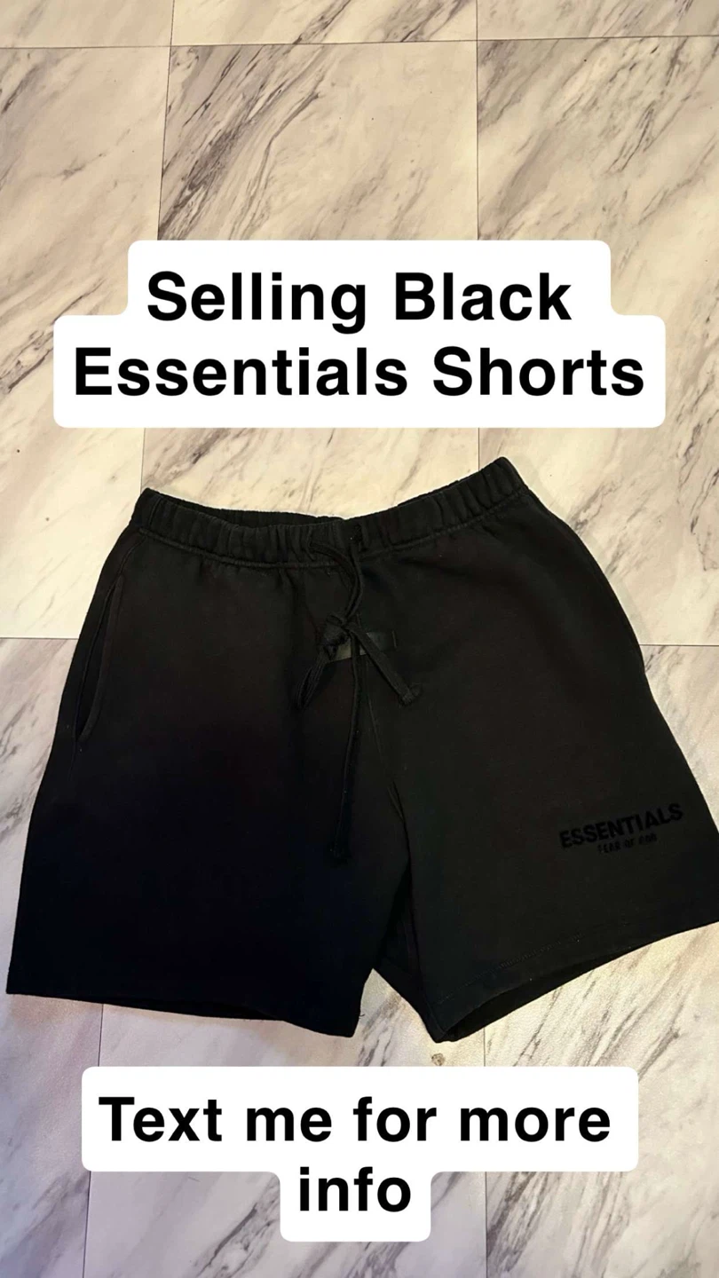 Black Fear of God Essentials Shorts