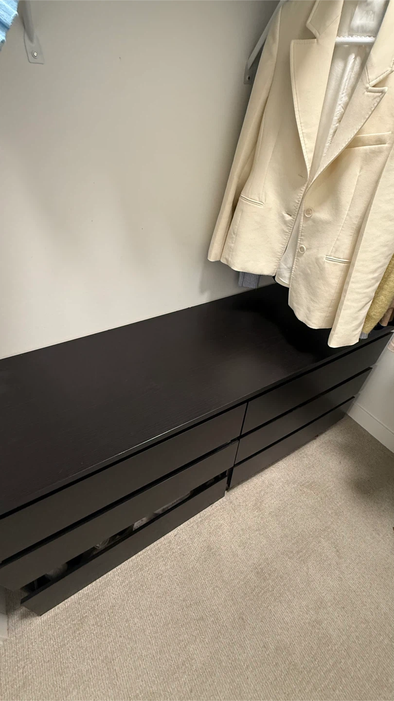 IKEA MALM 6-drawer chest, black
