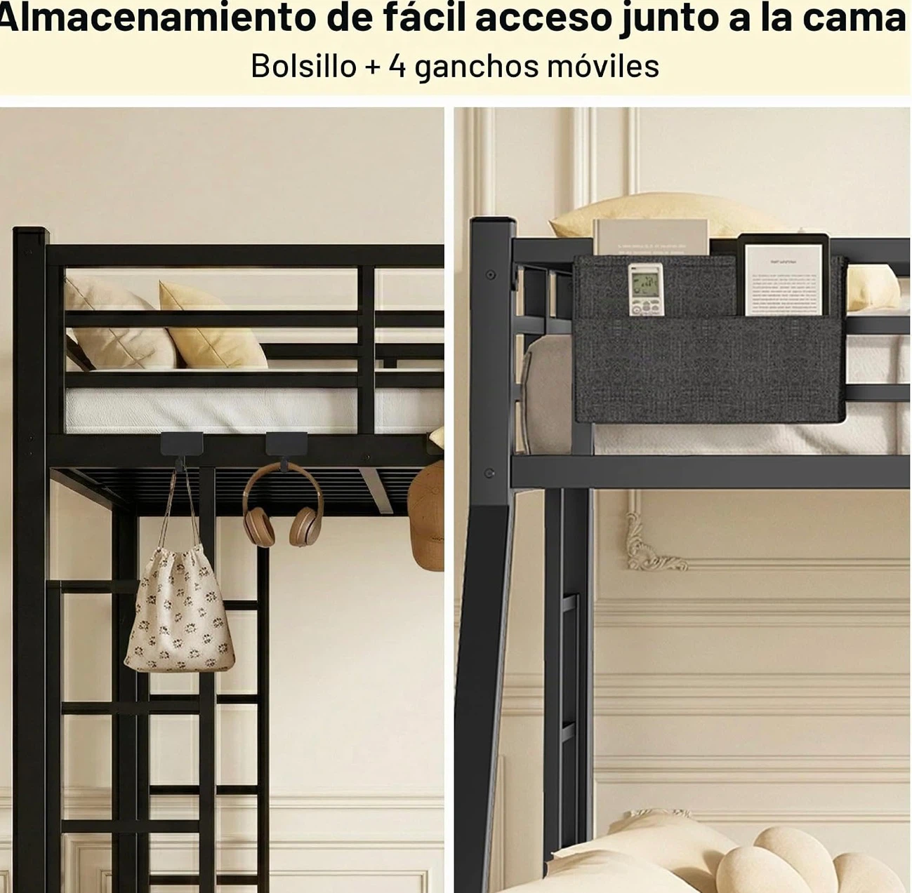 Metal Twin over Full Bunk Bed with Power Station - photo 3