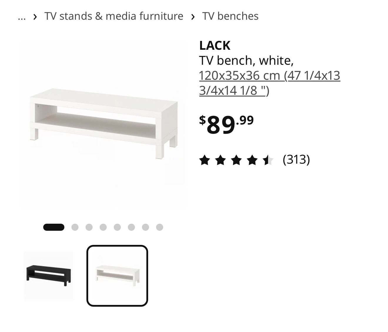IKEA LACK TV Bench - White - photo 3