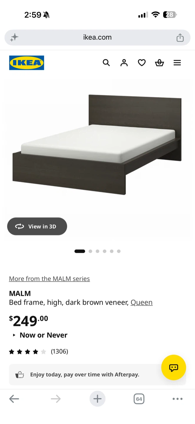 IKEA MALM Queen Size Bed Frame