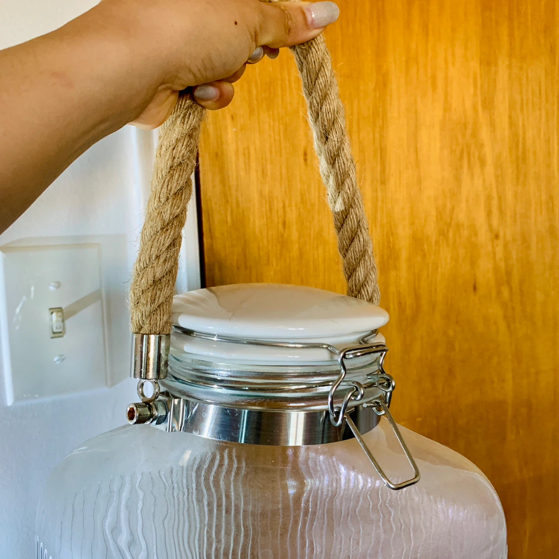 Glass Beverage Dispenser with Rope Handle - photo 2