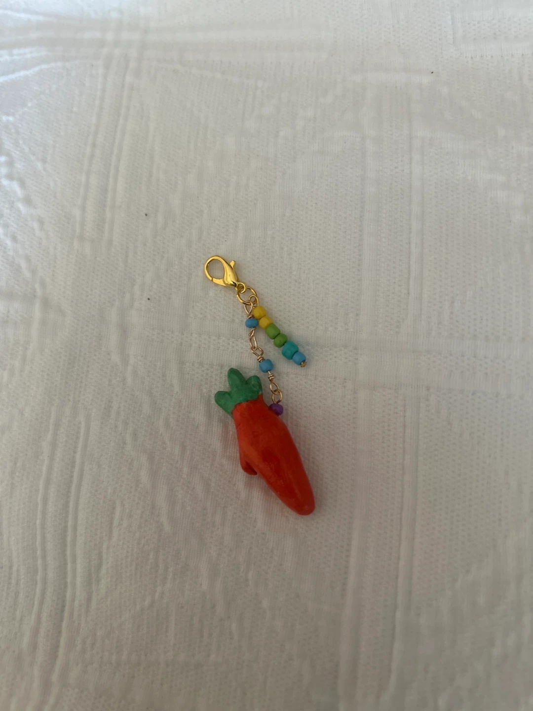 Handmade Carrot Clay Charm