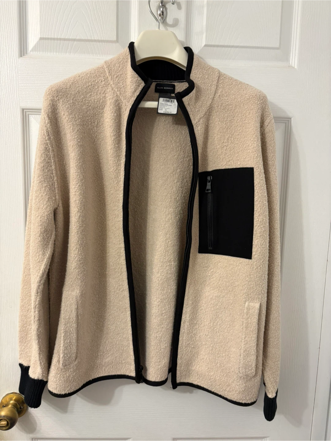 Club Monaco Fleece Jacket - Tan - Size M