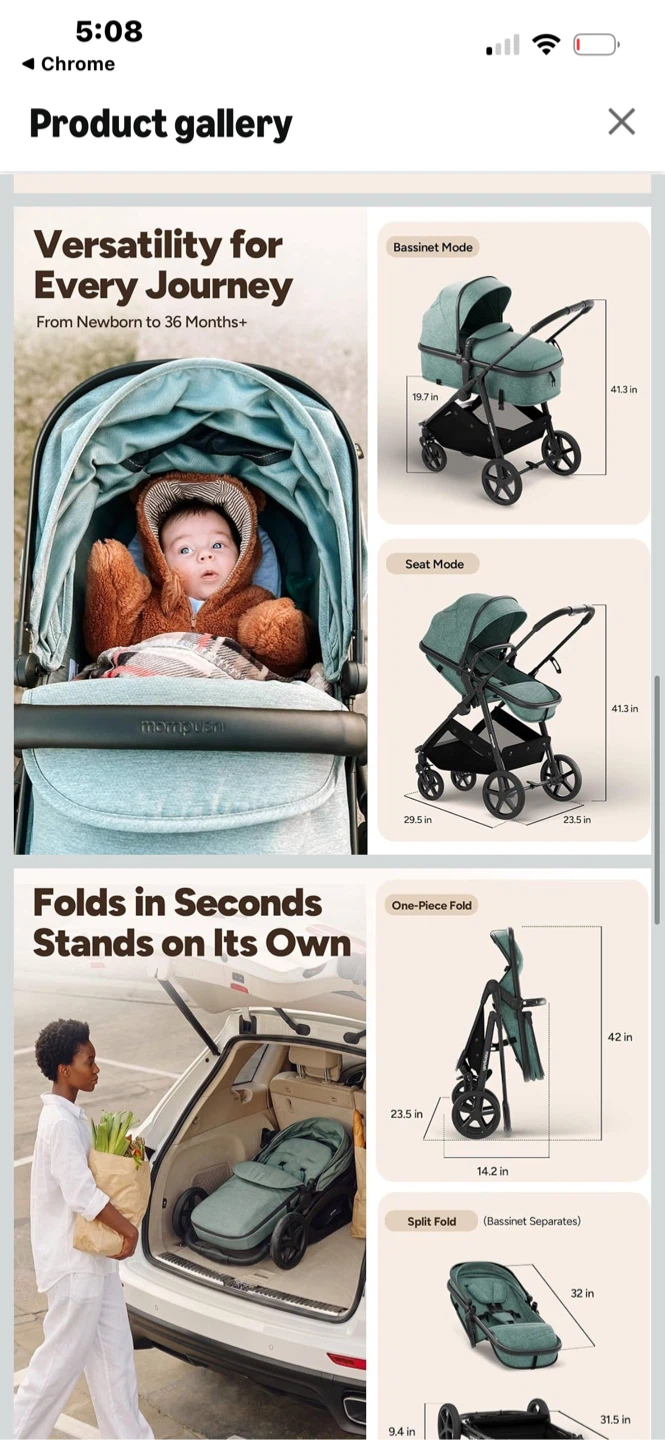 Mompush Wiz 2-in-1 Bassinet Stroller - photo 3