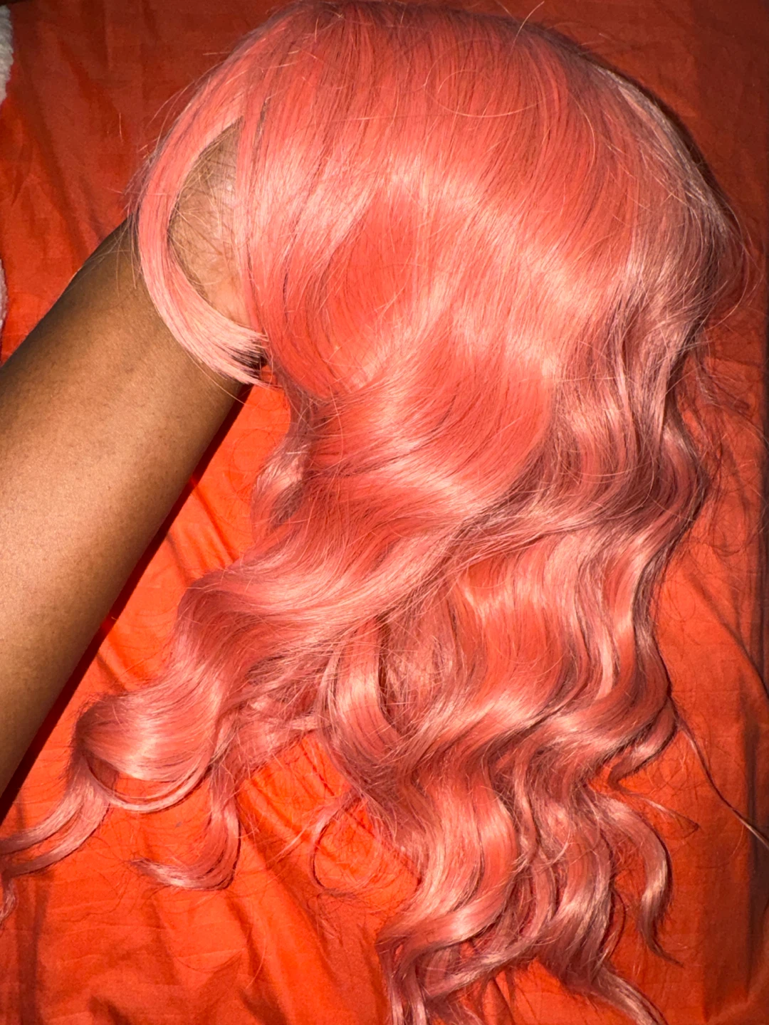 Pink Wavy Synthetic Wig