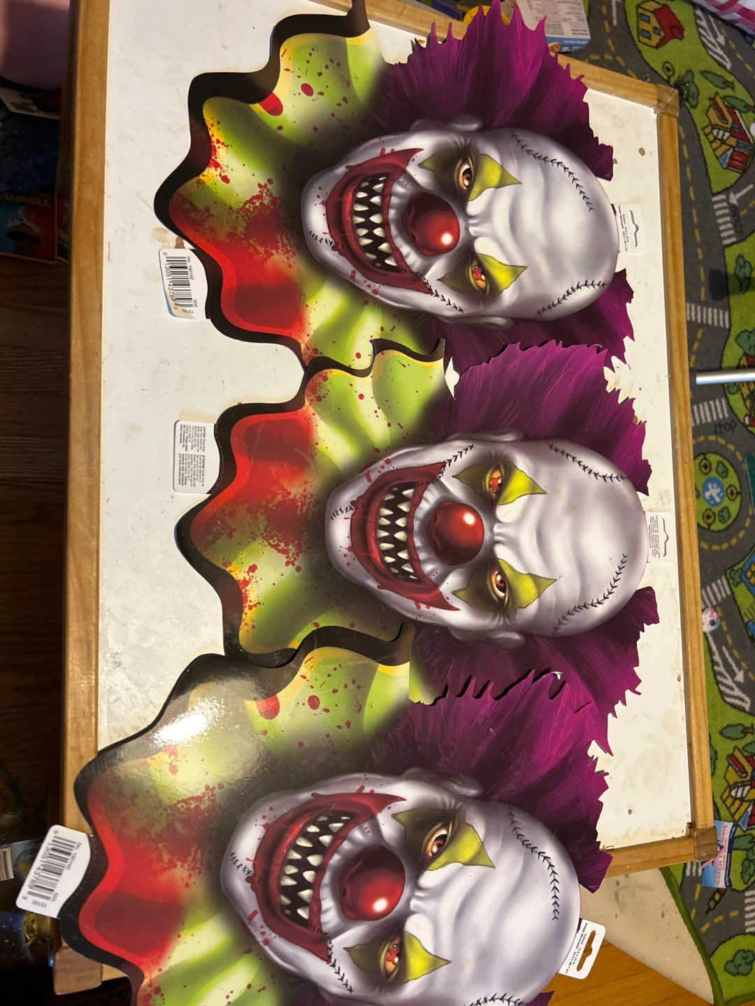 3 Amscan Scary Clown Wall Decorations