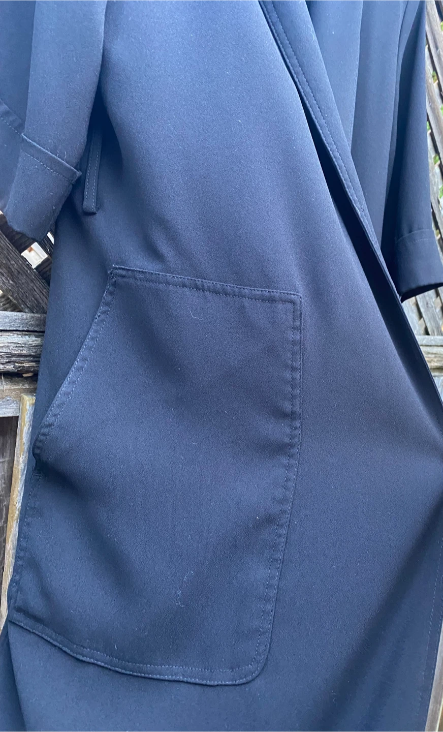 Black Trench Cardigan Coat, Size S - photo 3