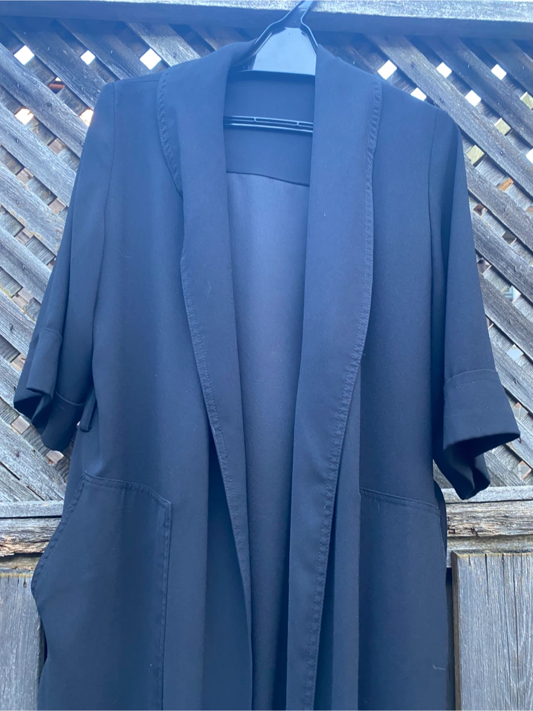 Black Trench Cardigan Coat, Size S - photo 4