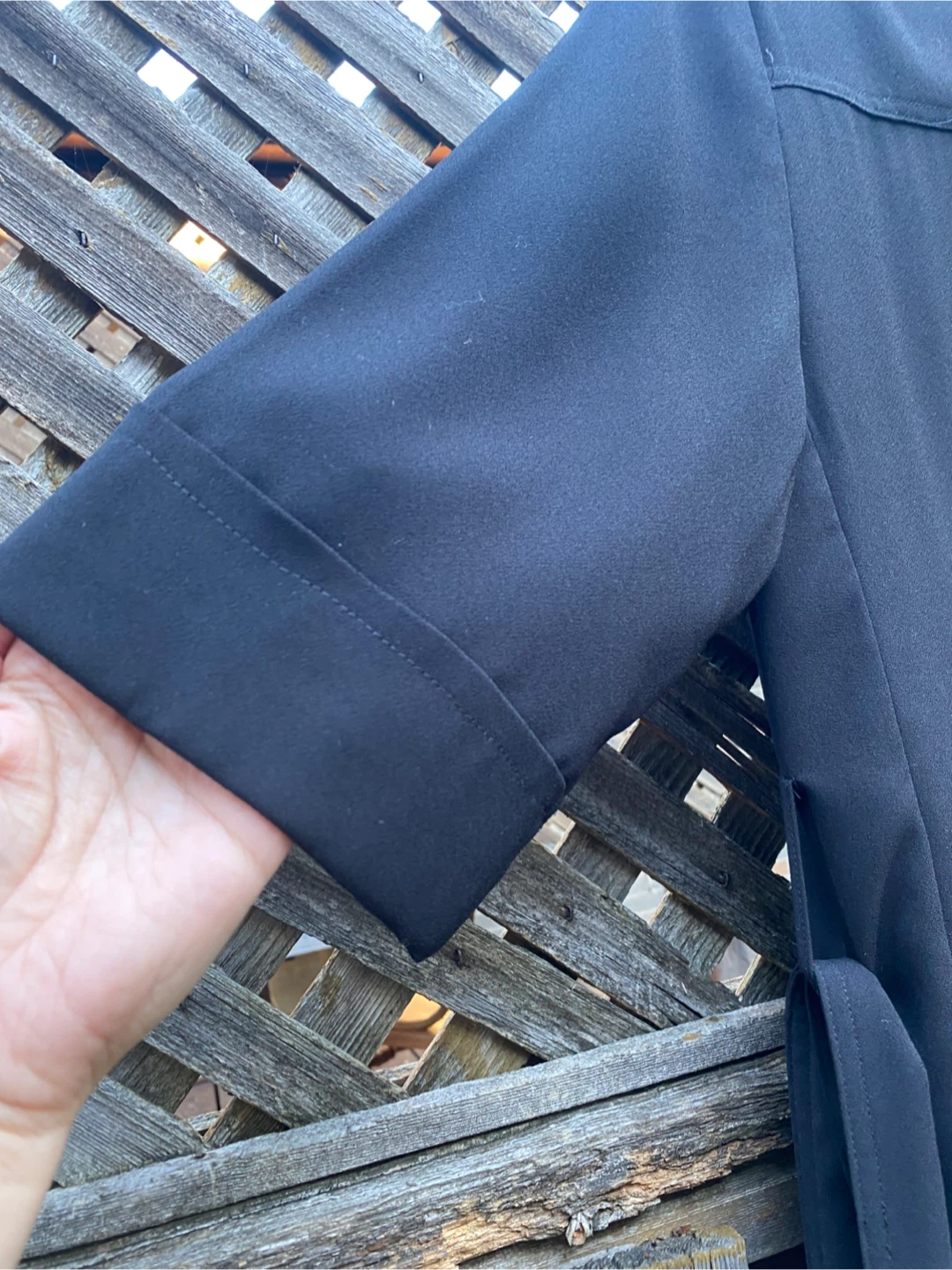 Black Trench Cardigan Coat, Size S - photo 5