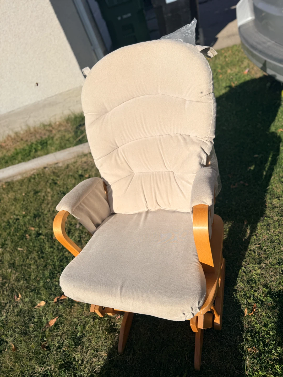Wooden Glider Rocking Chair with Ottoman