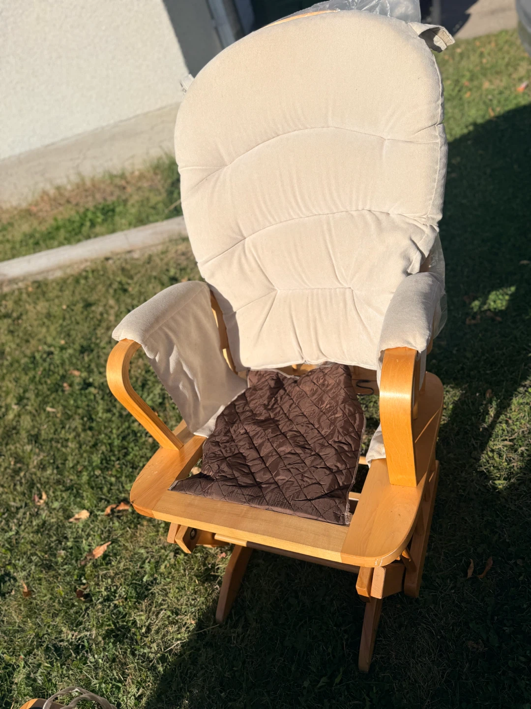 Wooden Glider Rocking Chair with Ottoman - photo 3