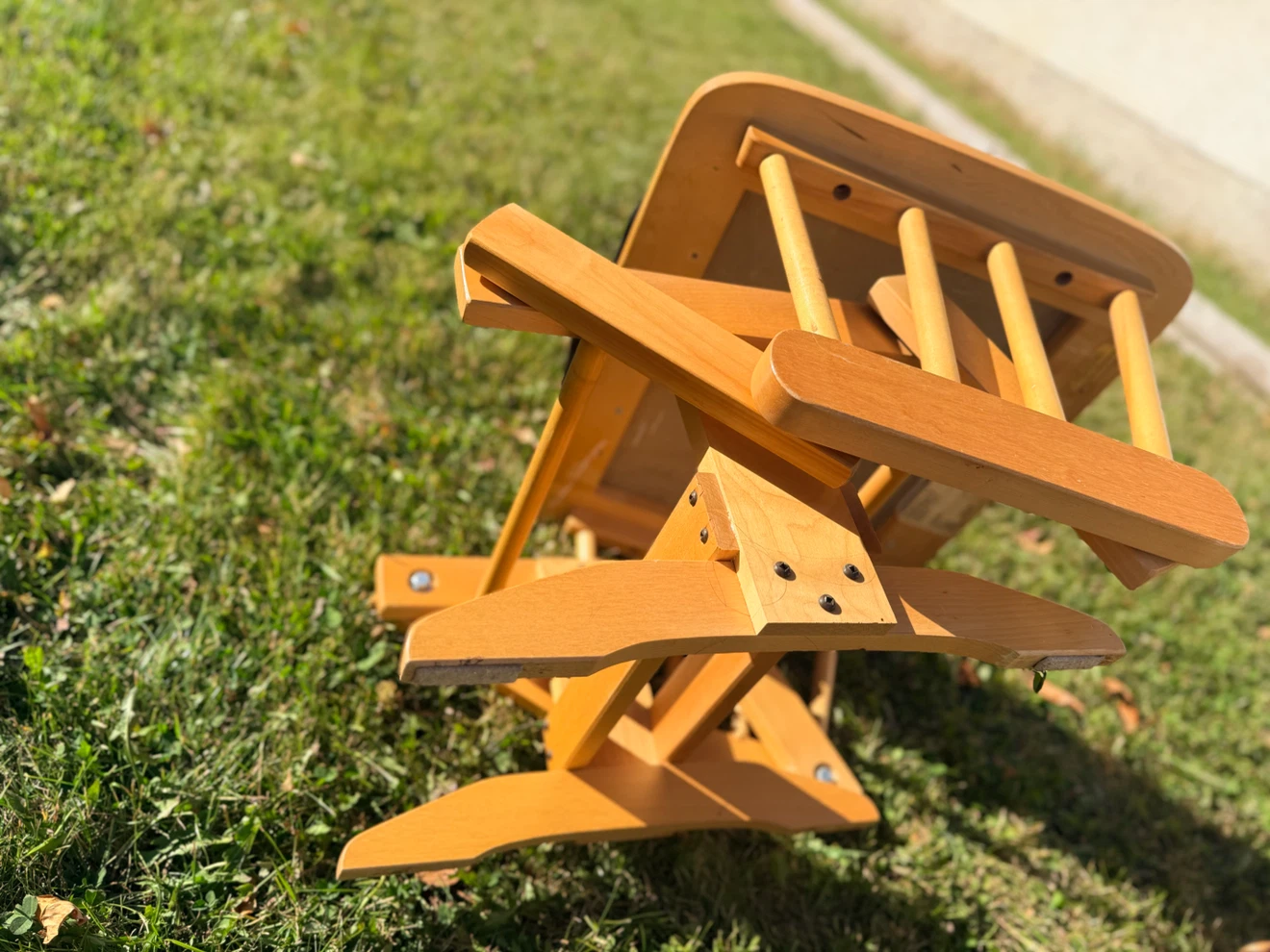 Wooden Glider Rocking Chair with Ottoman - photo 4