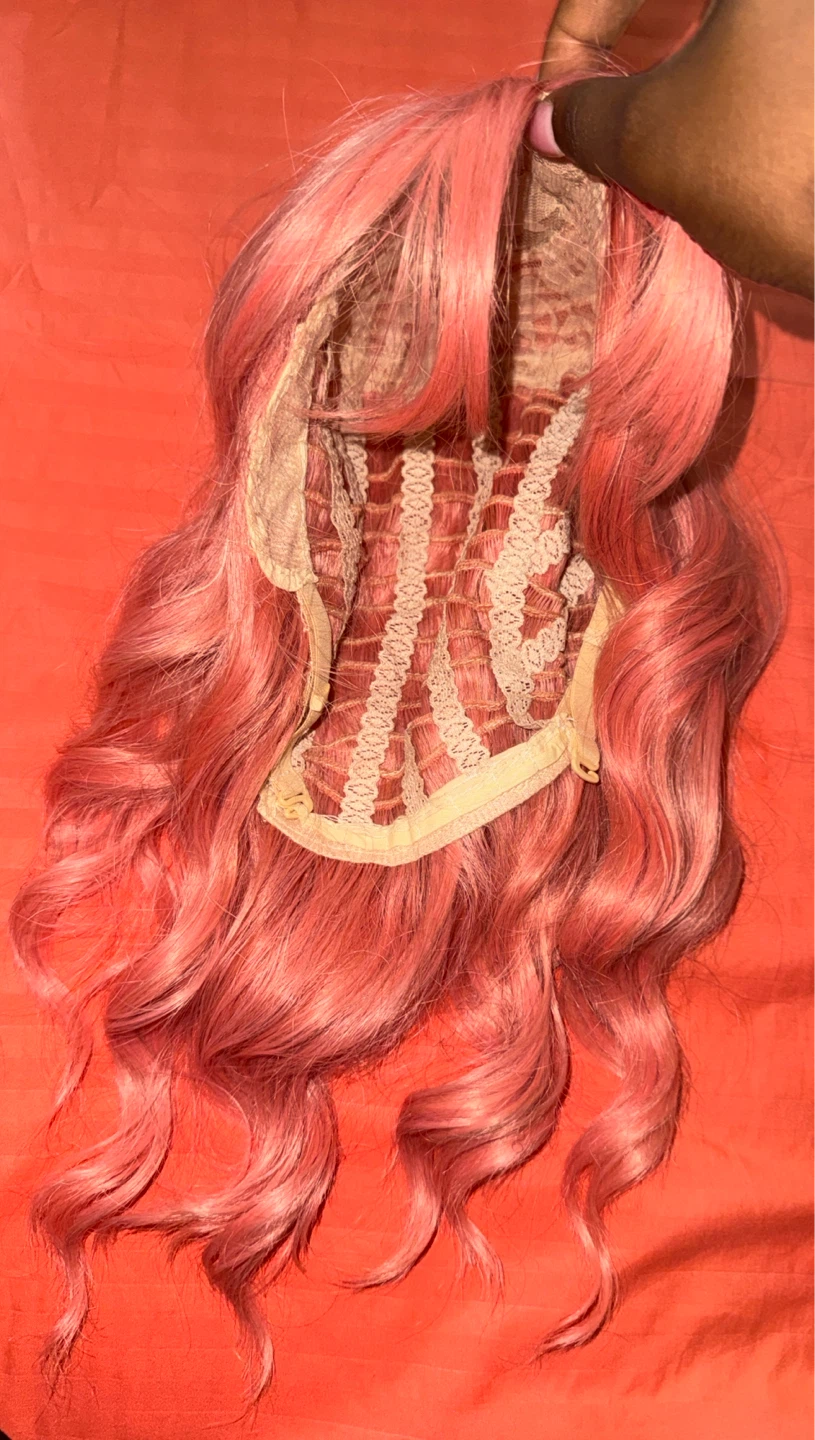 Pink Wavy Synthetic Wig - photo 3