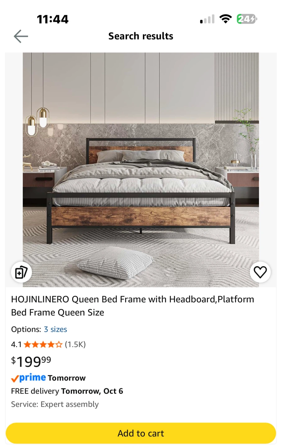 Queen Metal Bed Frame with Headboard