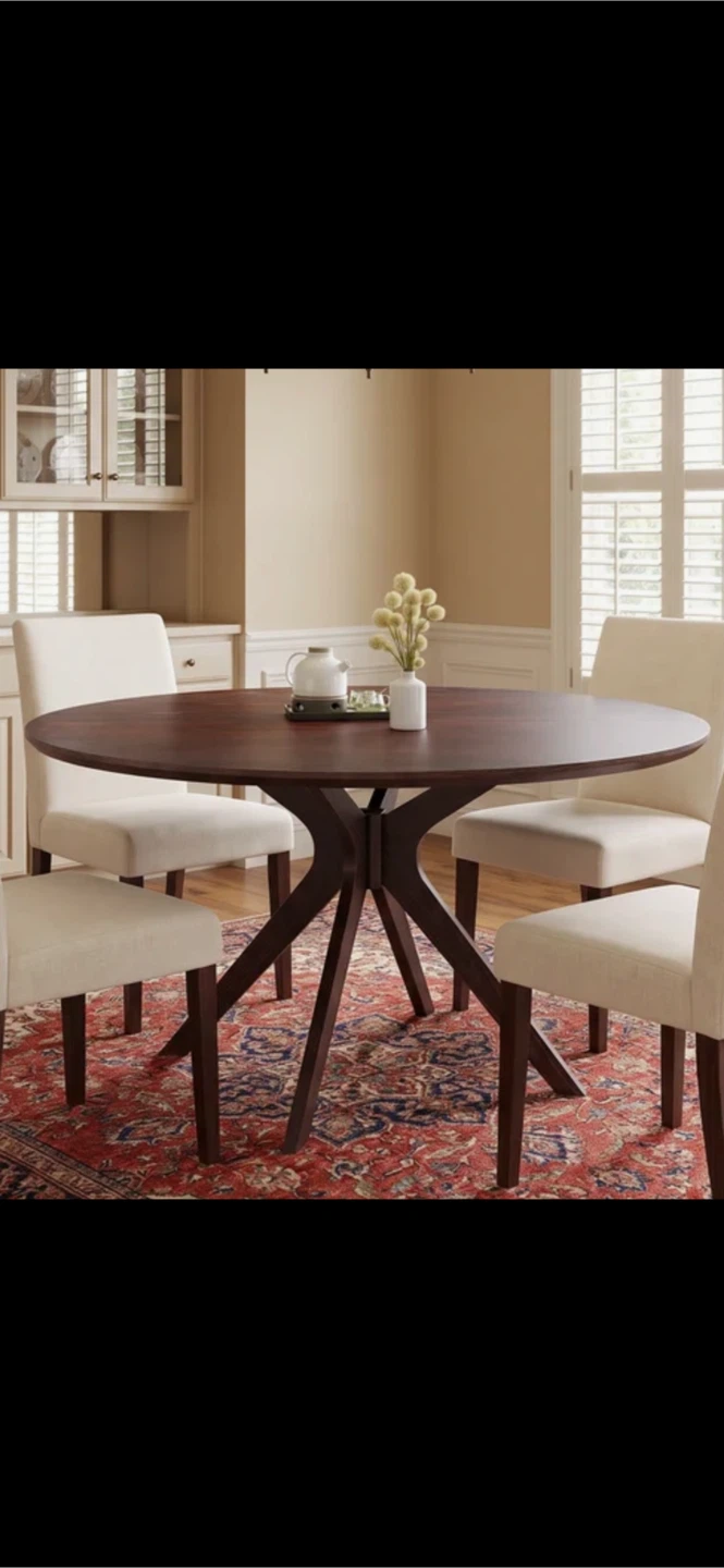 Latitude Run Round Solid Wood Dining Table - photo 2