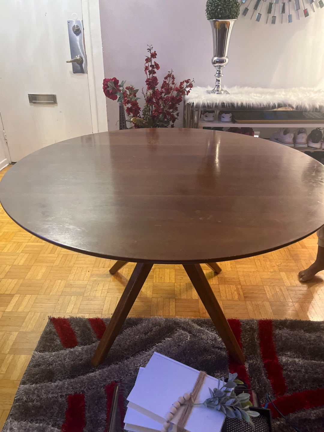 Latitude Run Round Solid Wood Dining Table - photo 5