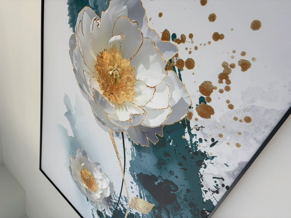 🌸 Large Textured Floral Wall Art - photo 3