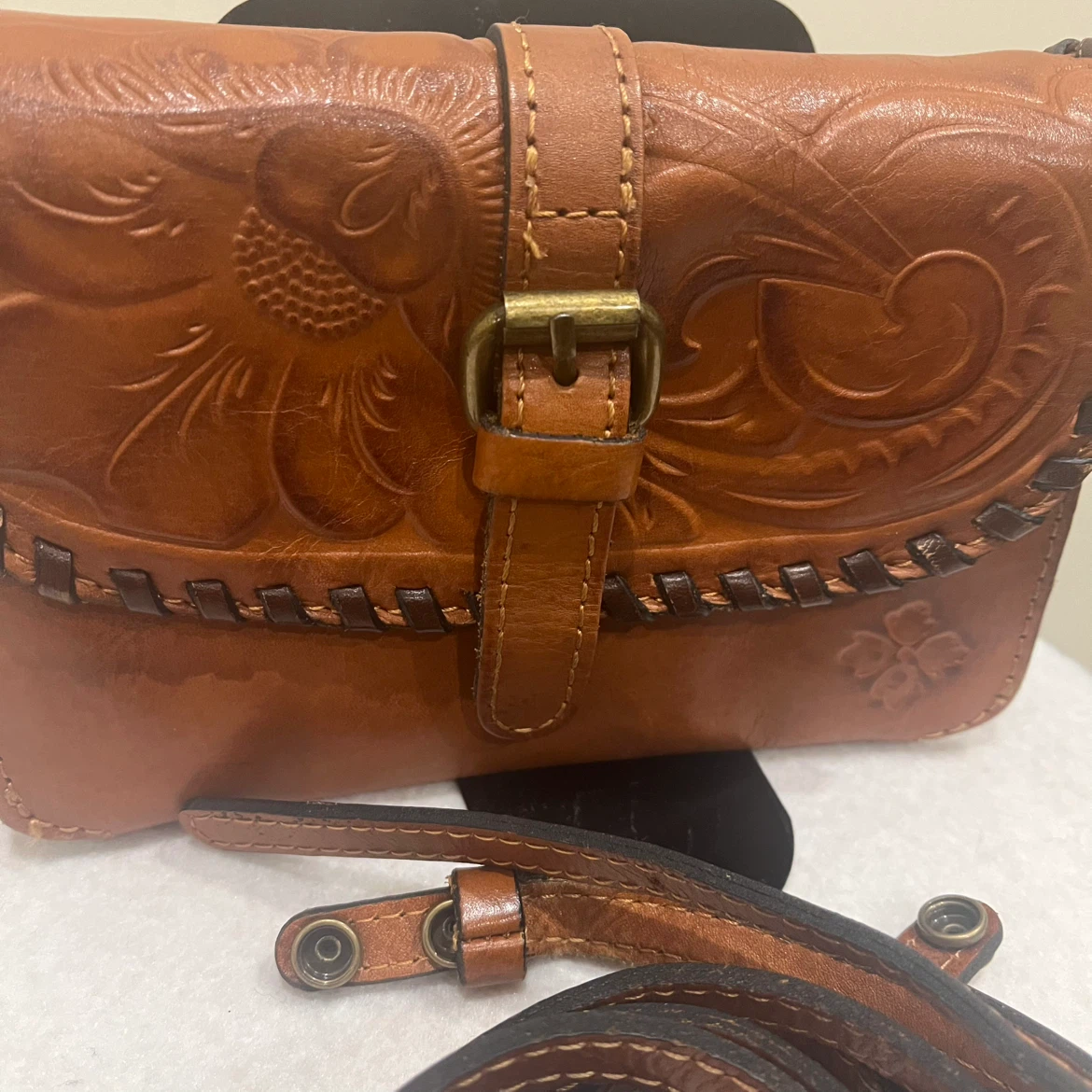 Patricia Nash Tooled Leather Crossbody Bag