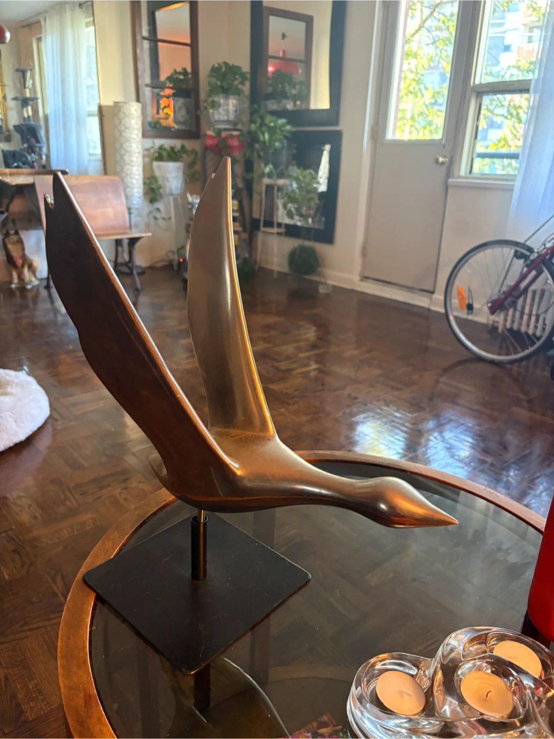 Vintage Brass Flying Bird Sculpture - photo 3