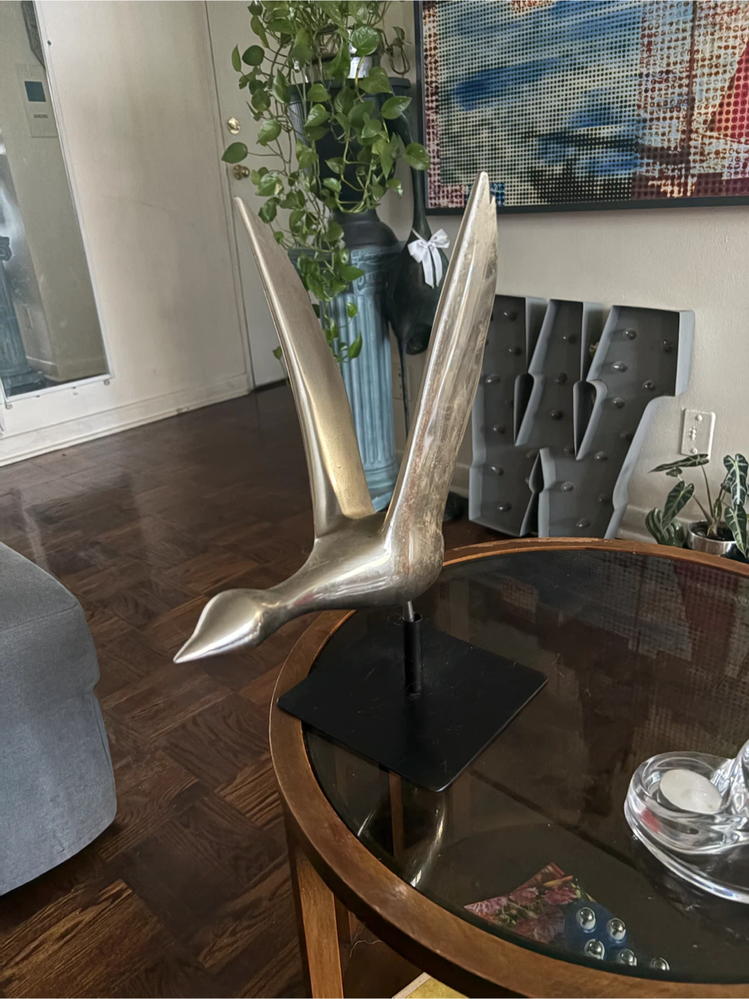 Vintage Brass Flying Bird Sculpture - photo 4