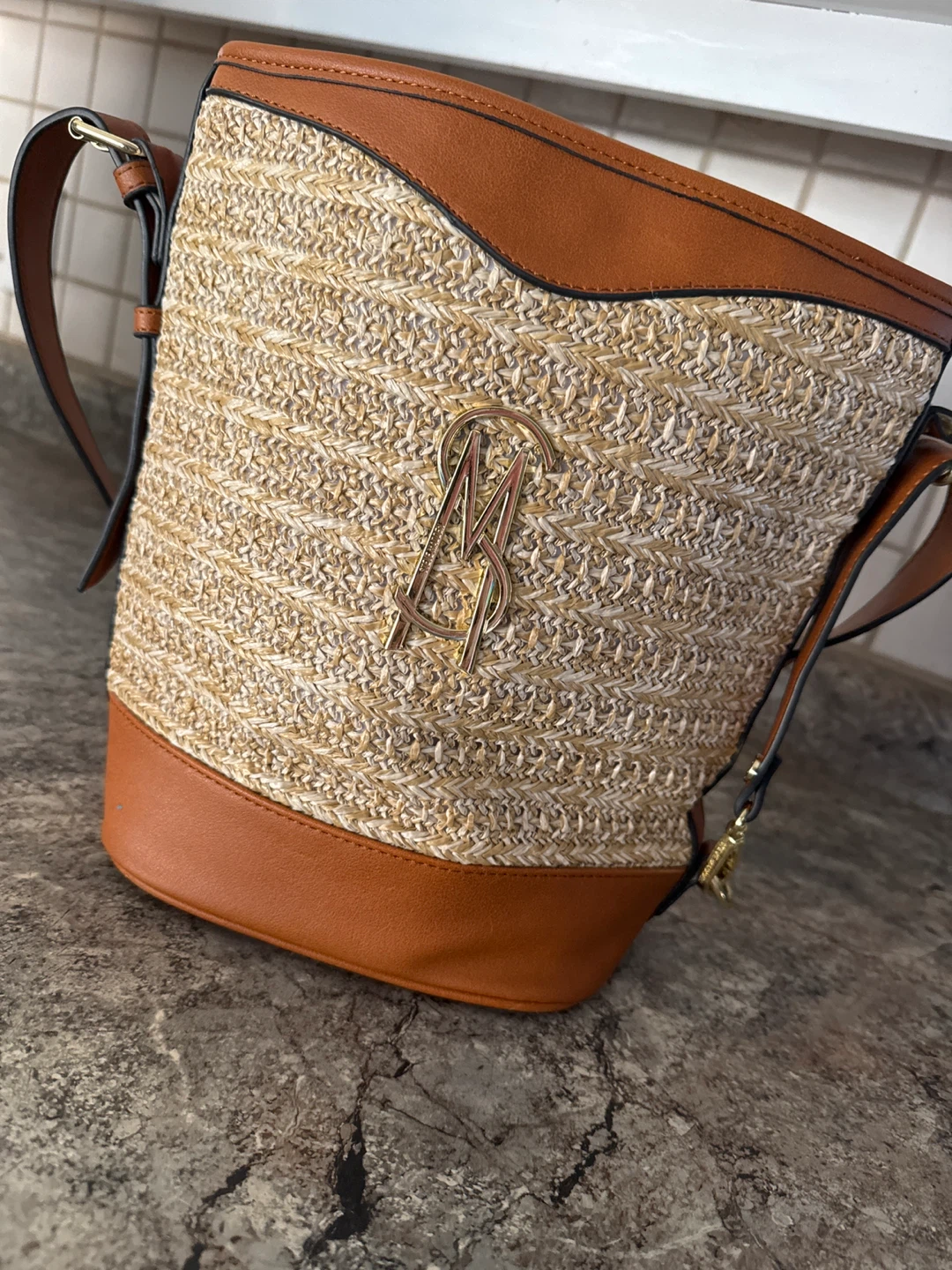 Steve Madden Straw Bucket Bag