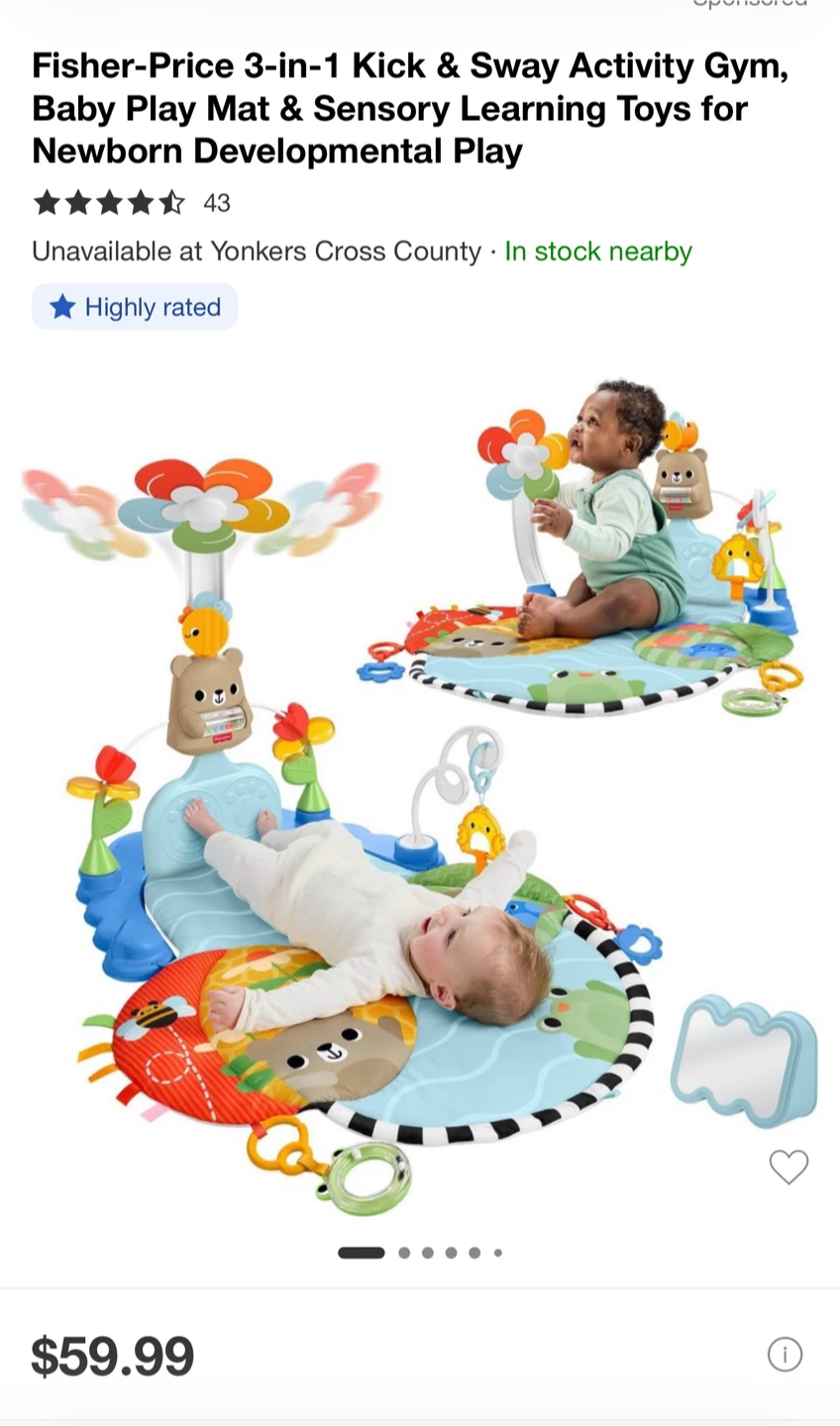 Fisher-Price 3-in-1 Kick & Sway Activity Gym