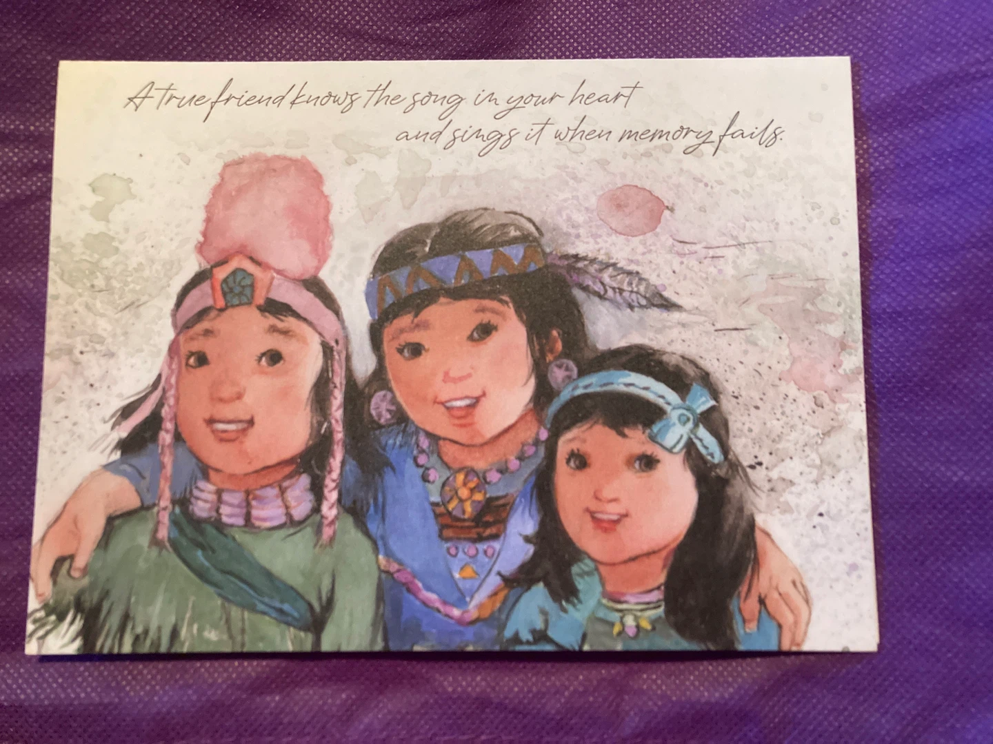 Decorative Card with Native American children