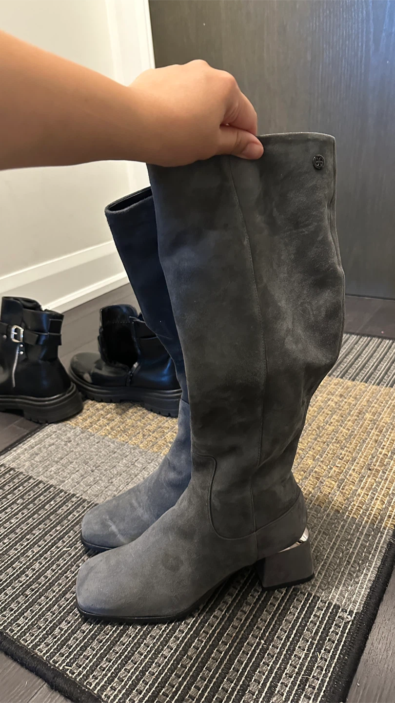 Tory Burch grey suede over-the-knee boots - photo 3