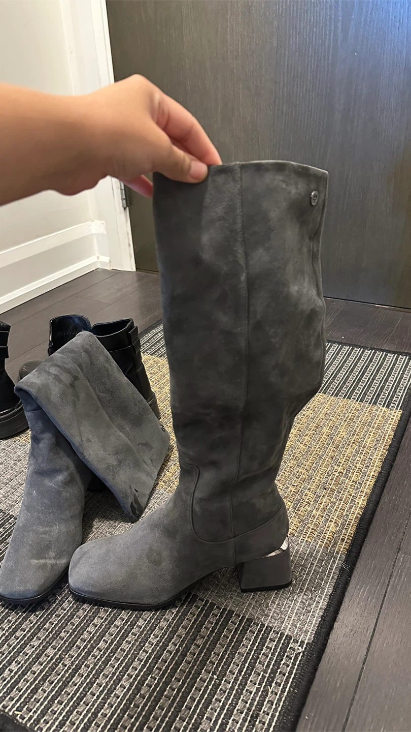Tory Burch grey suede over-the-knee boots - photo 4