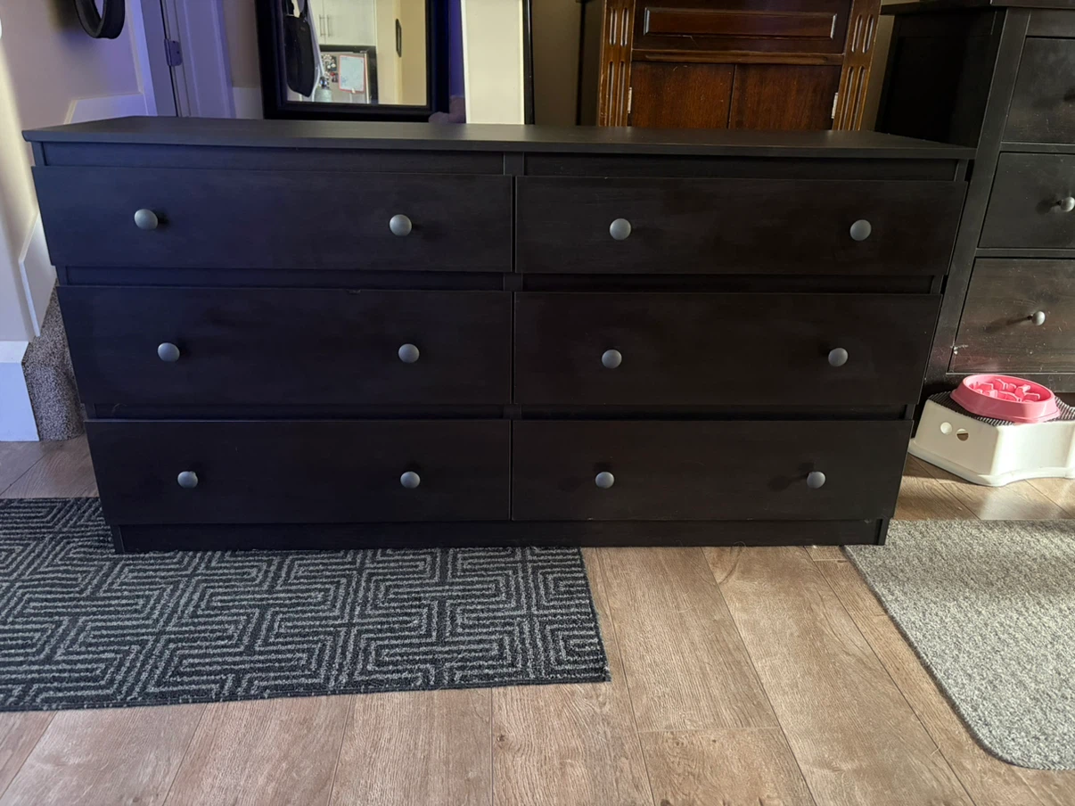 Black 6-Drawer Dresser - photo 2