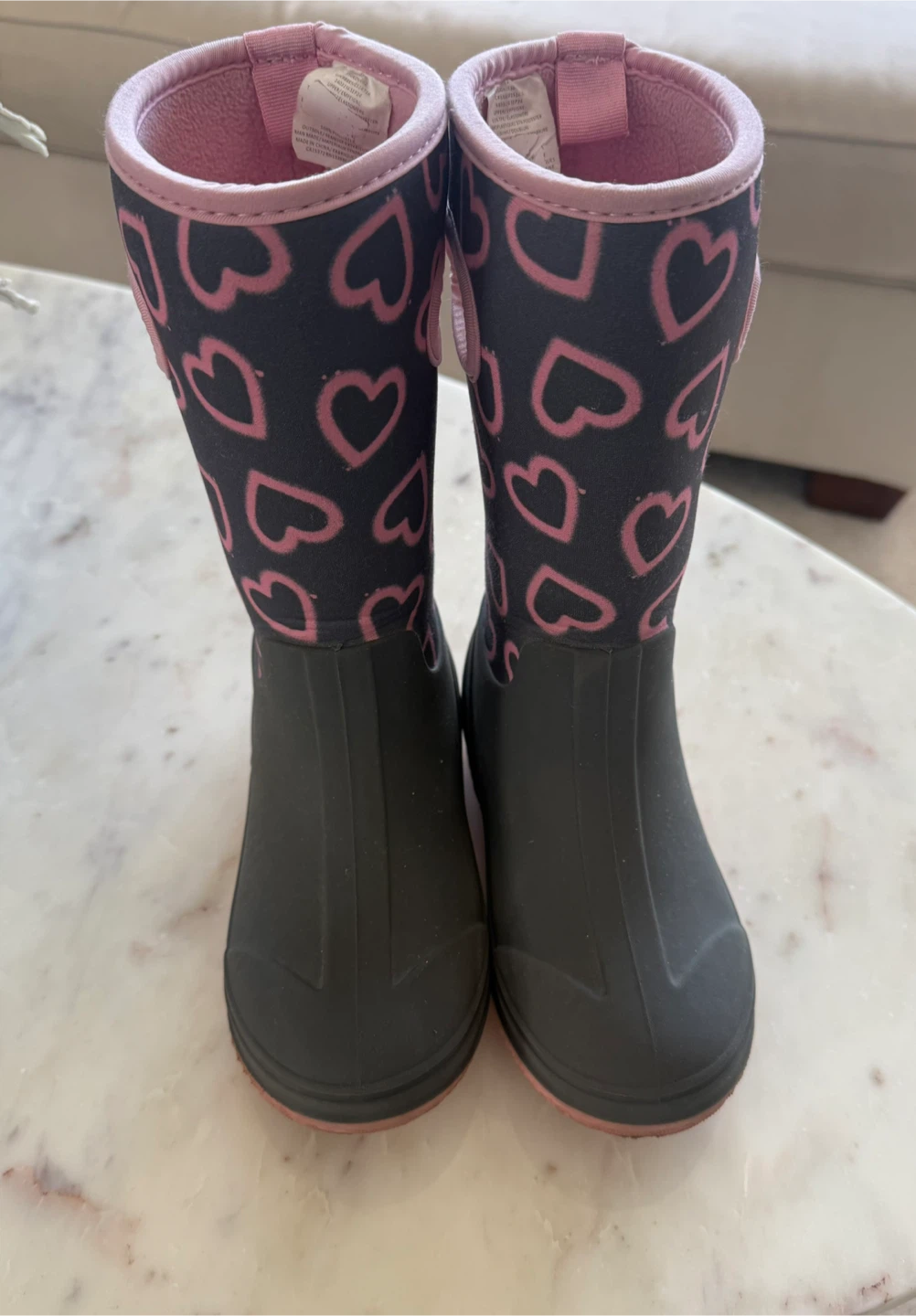 Children's Heart Pattern Rain Boots Size 12