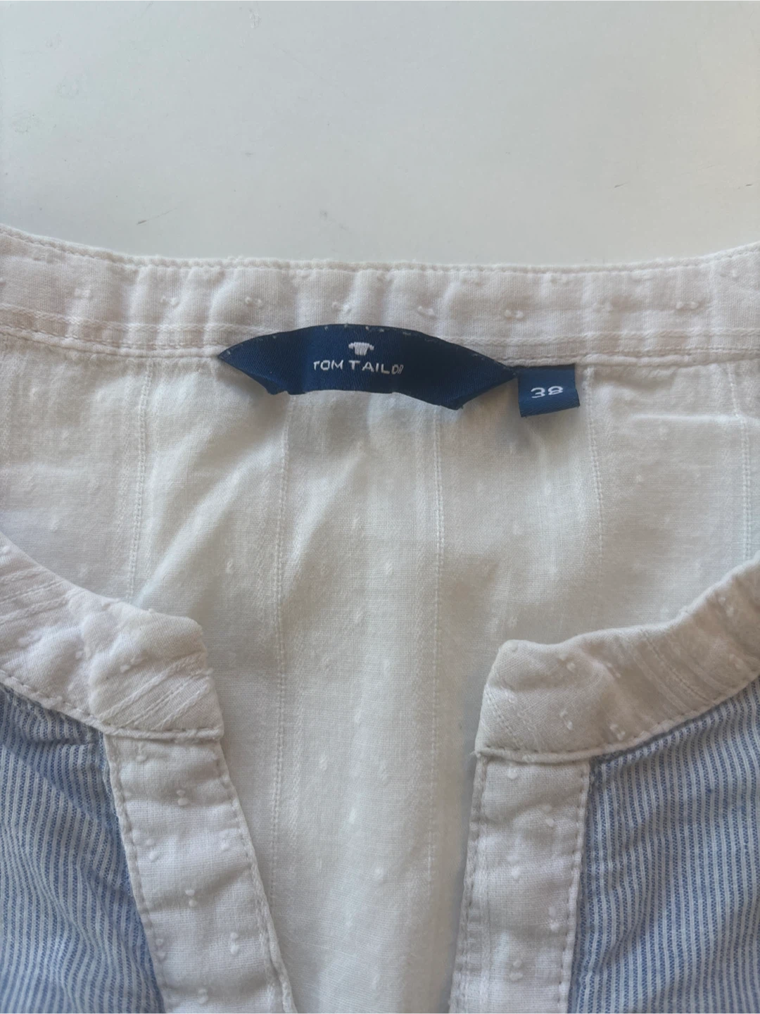 Tom Tailor Cream and Blue Blouse - photo 4