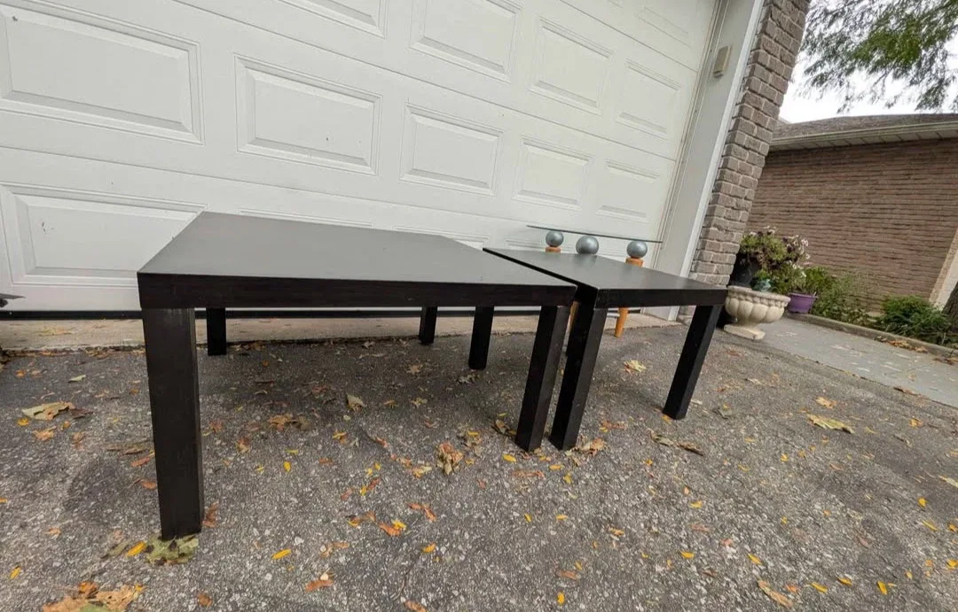 Set of Two Black Side Tables