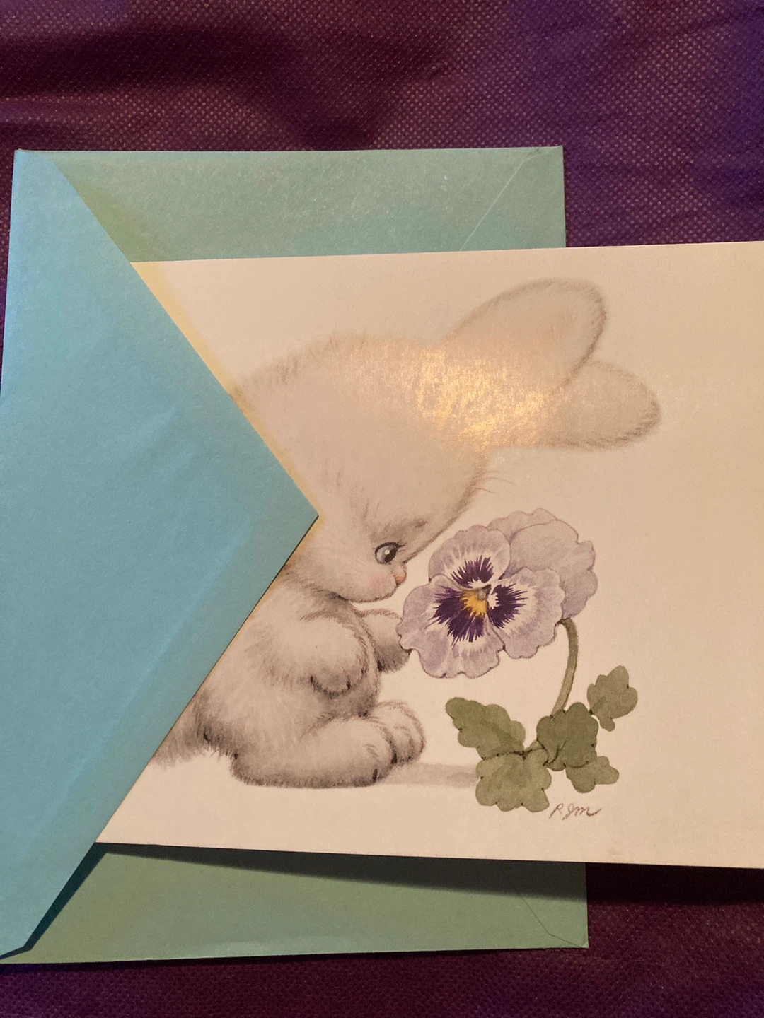 Thank you Vintage Bunny Greeting Card