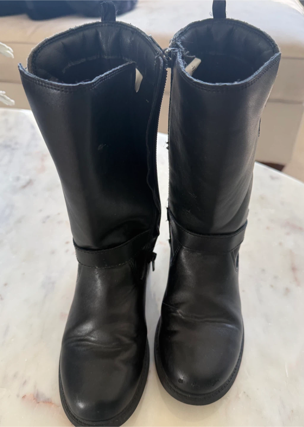 Black Quilted Boots Size 13