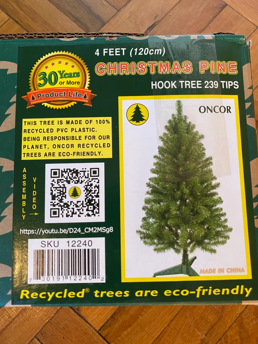 Oncor 4 Foot Christmas Pine Hook Tree - photo 3