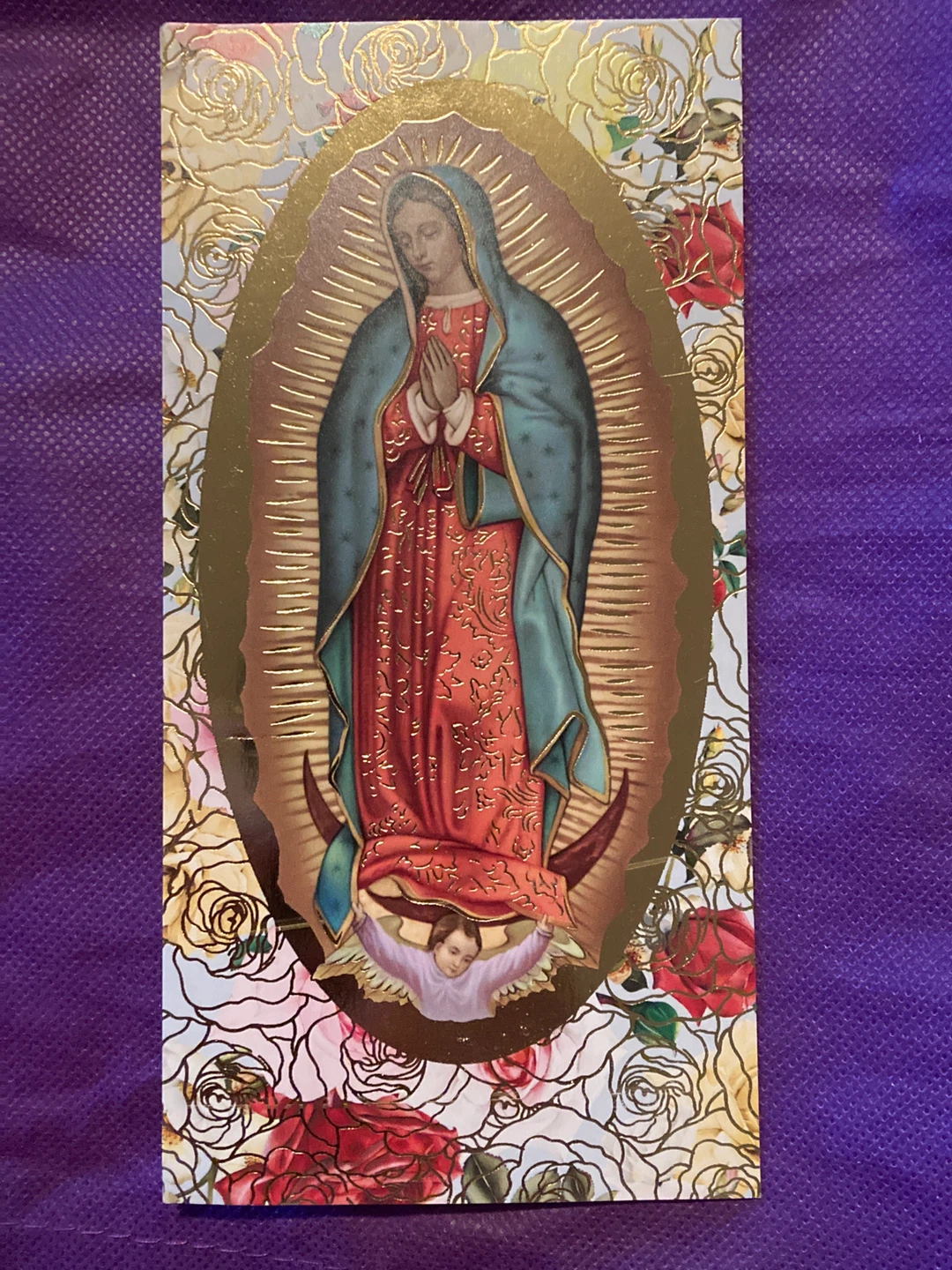 Our Lady of Guadalupe devotional card
