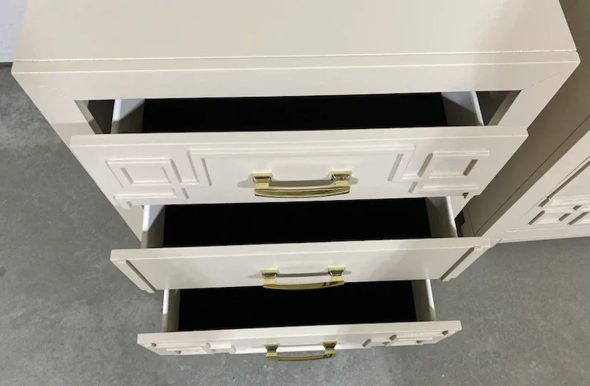 Modern Nightstands Pair Taupe & Gold - photo 3
