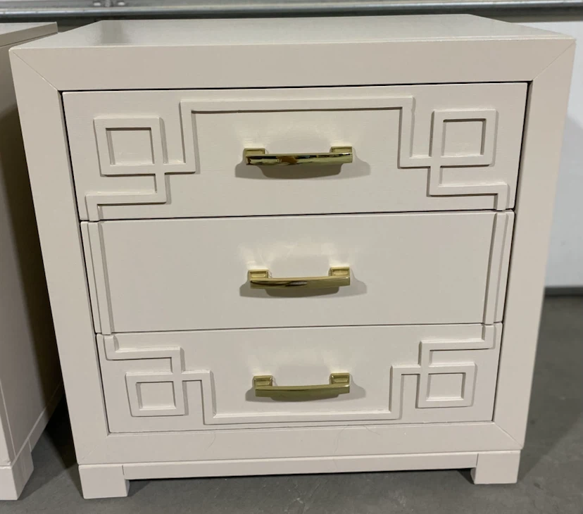 Modern Nightstands Pair Taupe & Gold - photo 4