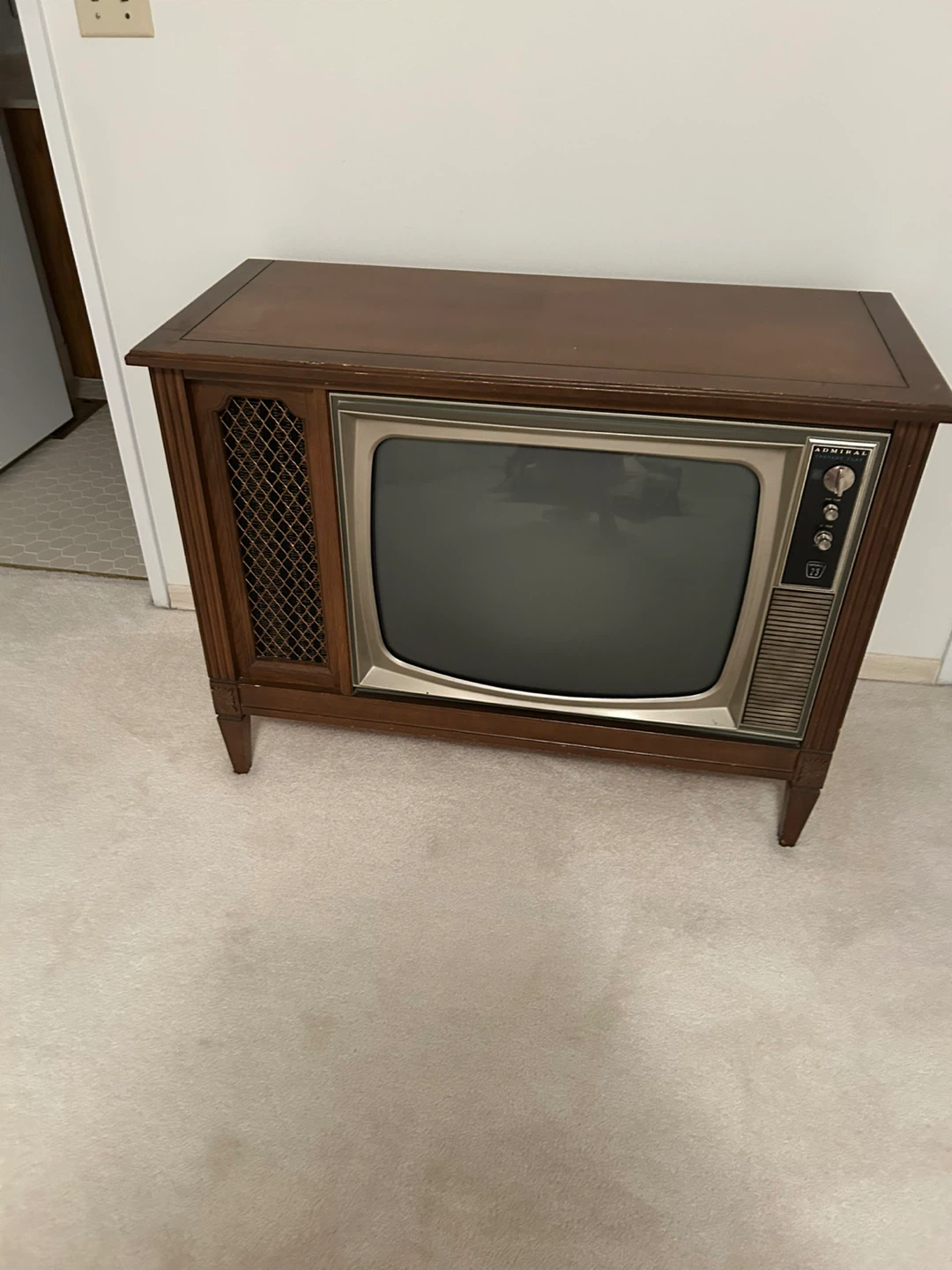 Vintage Admiral BW Console Television