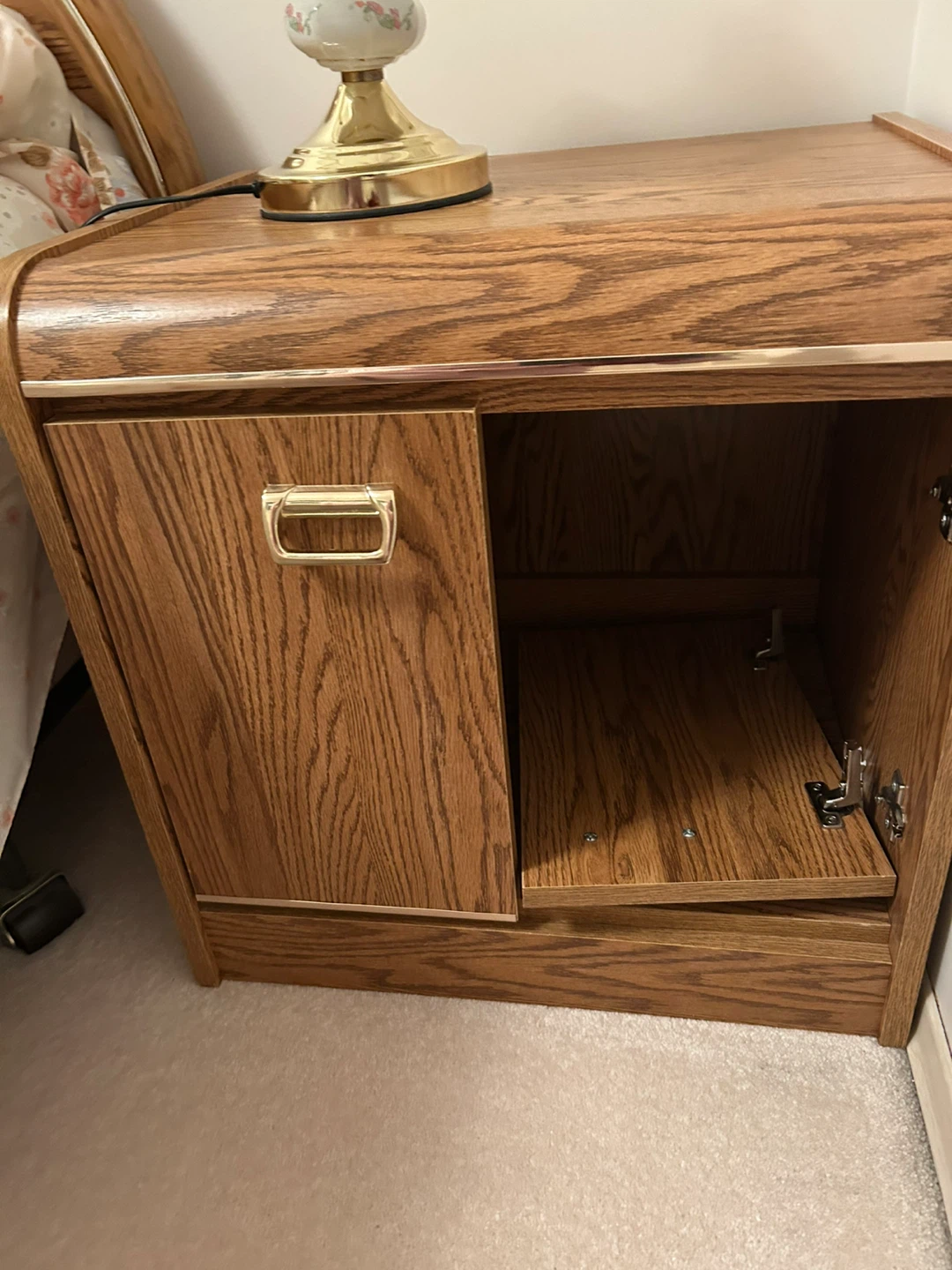Vintage Wood Nightstands and bed with headboard - photo 2