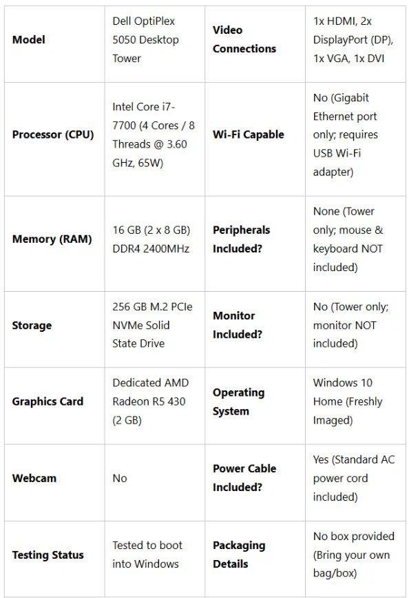 Dell OptiPlex 5050 Tower (Dedicated GPU,16GB RAM, NVME SSD) - photo 2