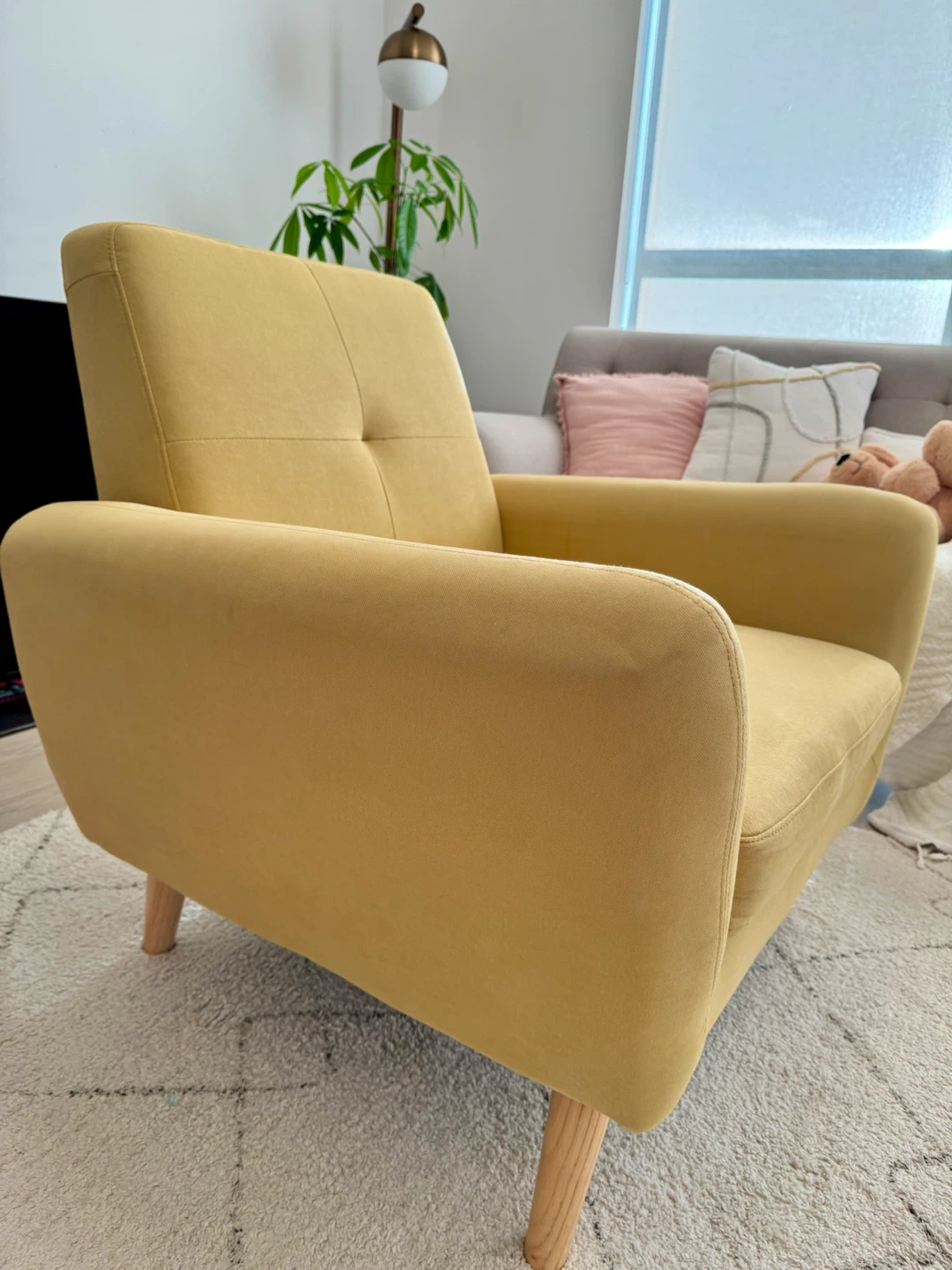 Mustard Yellow Upholstered Armchair - photo 3